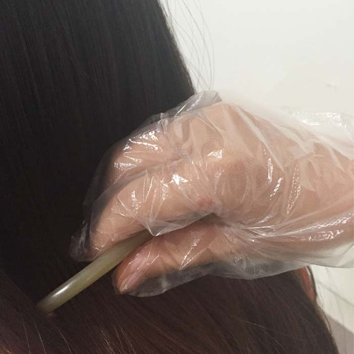 PE 손 머리 염색 일회용 장갑