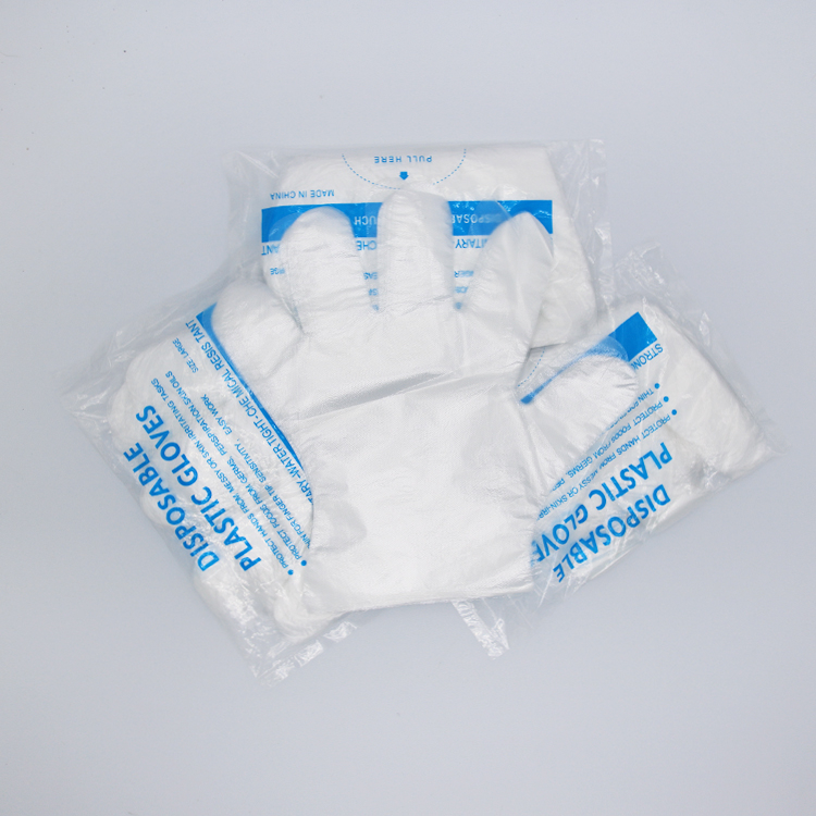 100 pcs 영어 일반 포장 가방 일회용 HDPE 장갑
