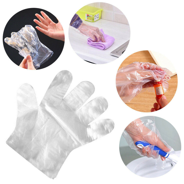 일회용 장갑 폴리 플라스틱 HDPE