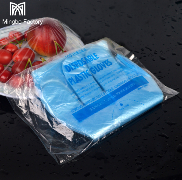 식품 준비 등급 HDPE 플라스틱 일회용 장갑